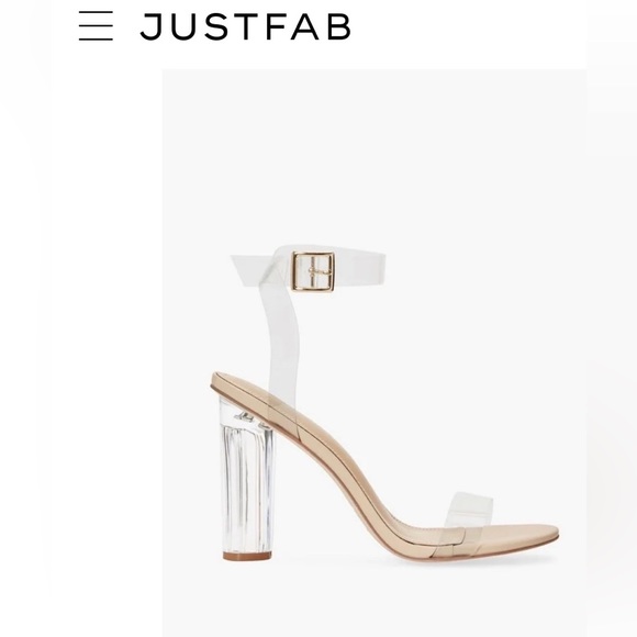 JUSTFAB Nude Clear Block Heel. Sz 5.5. - Picture 5 of 5